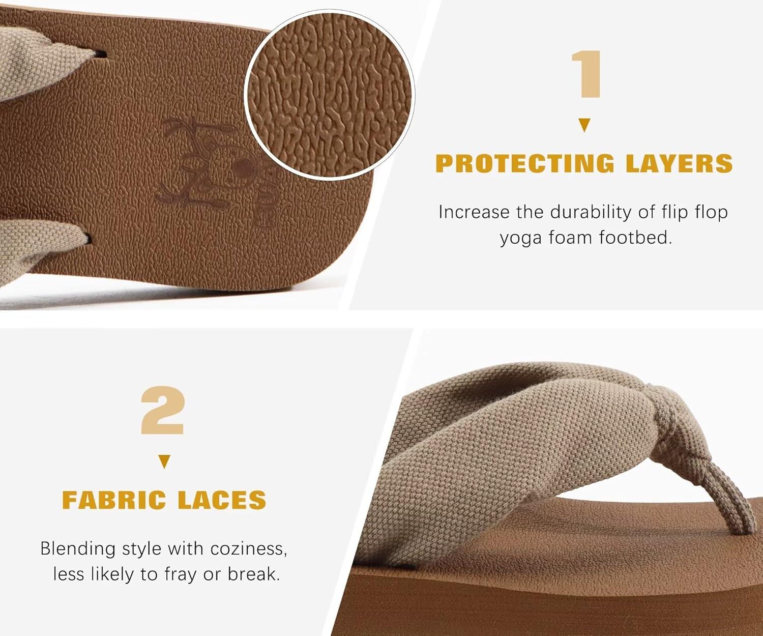 imageKuaiLu Womens Dressy Sandals Arch Support Yoga Mat Walking Cross Slides Ladies Slip on Orthotic Travel Outfits Slippers Cushion ComfortableCamel Apricot