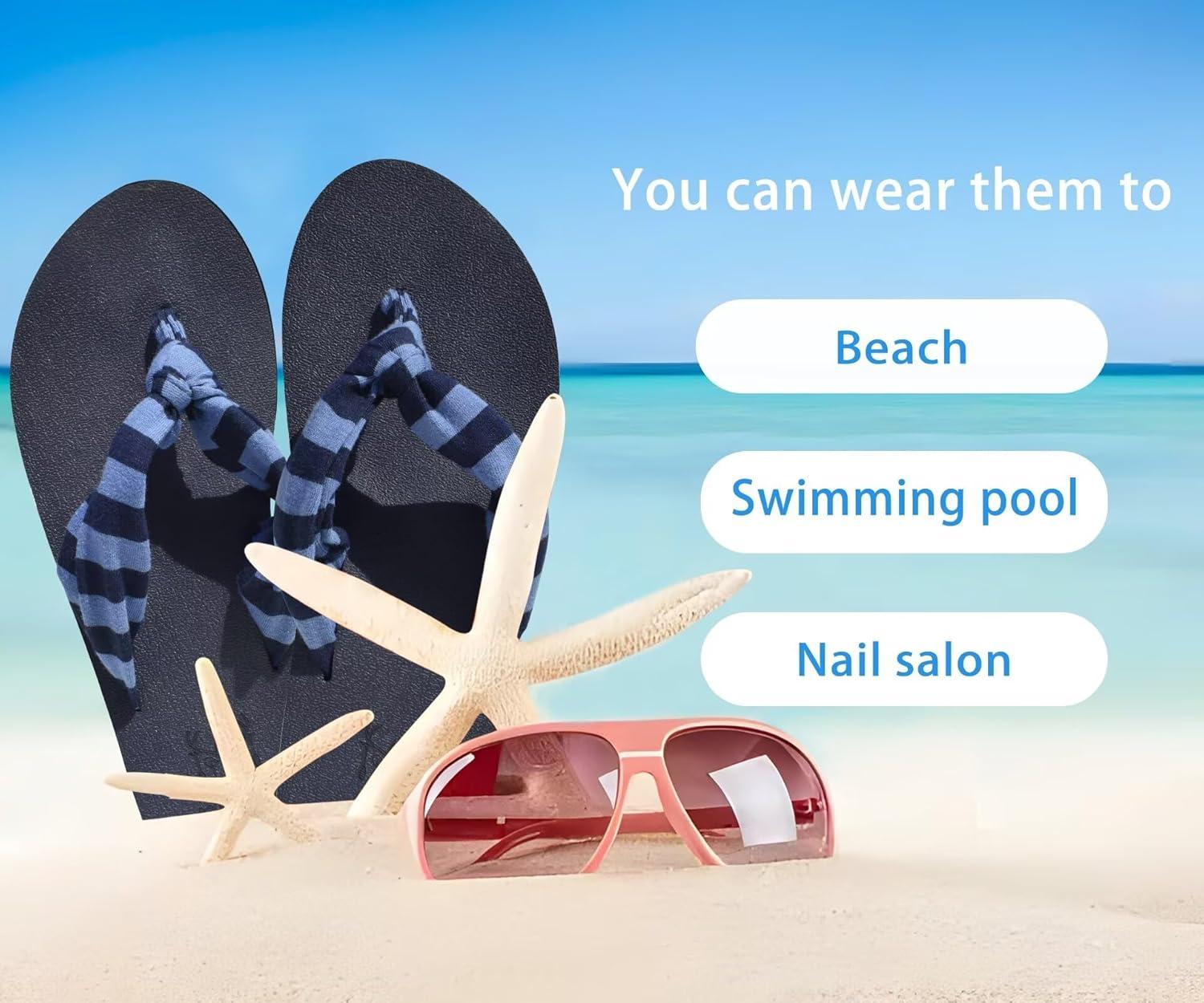 imageKuaiLu Womens Dressy Sandals Arch Support Yoga Mat Walking Cross Slides Ladies Slip on Orthotic Travel Outfits Slippers Cushion ComfortableDark Blue