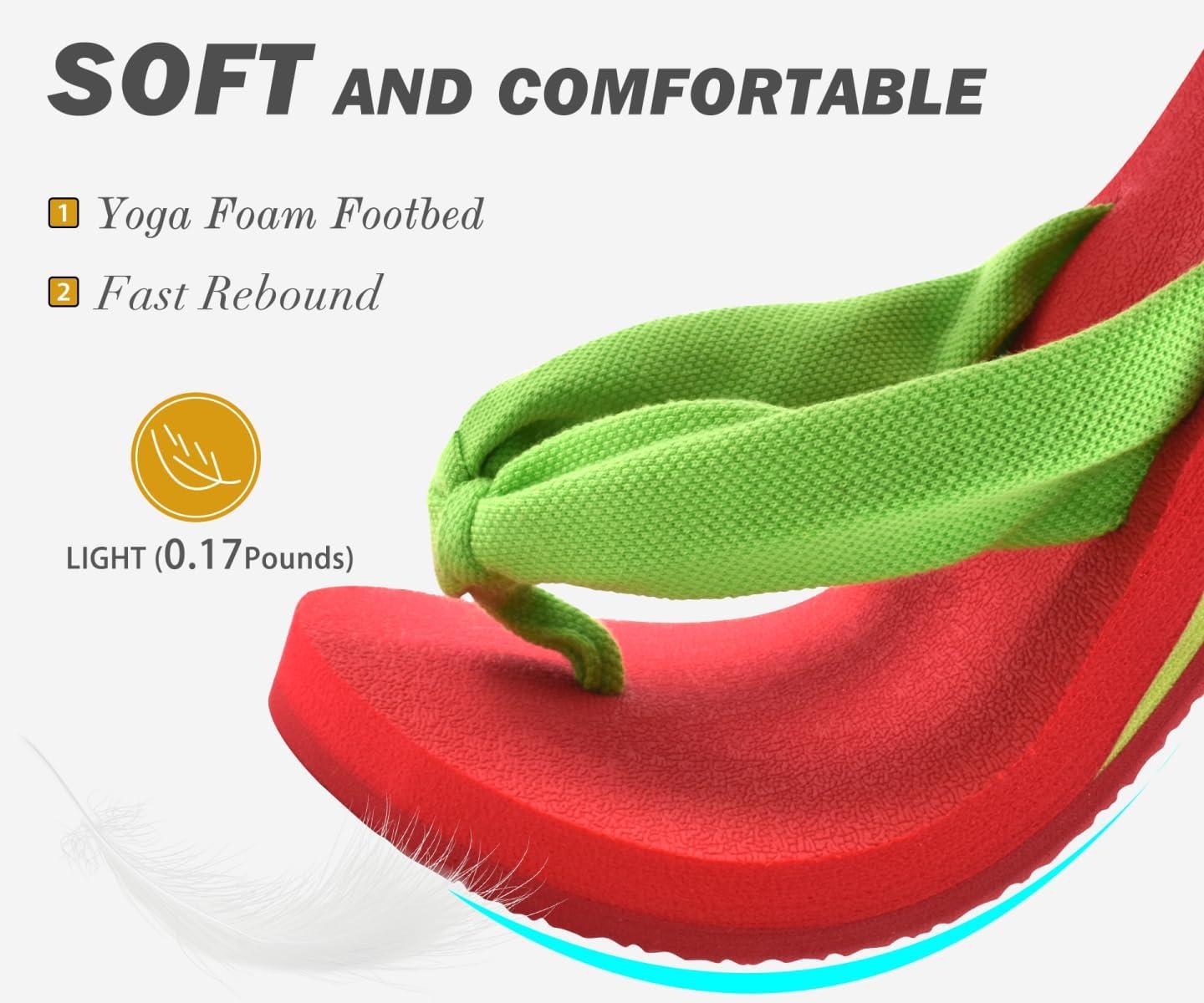 imageKuaiLu Womens Dressy Sandals Arch Support Yoga Mat Walking Cross Slides Ladies Slip on Orthotic Travel Outfits Slippers Cushion ComfortableGreen Red