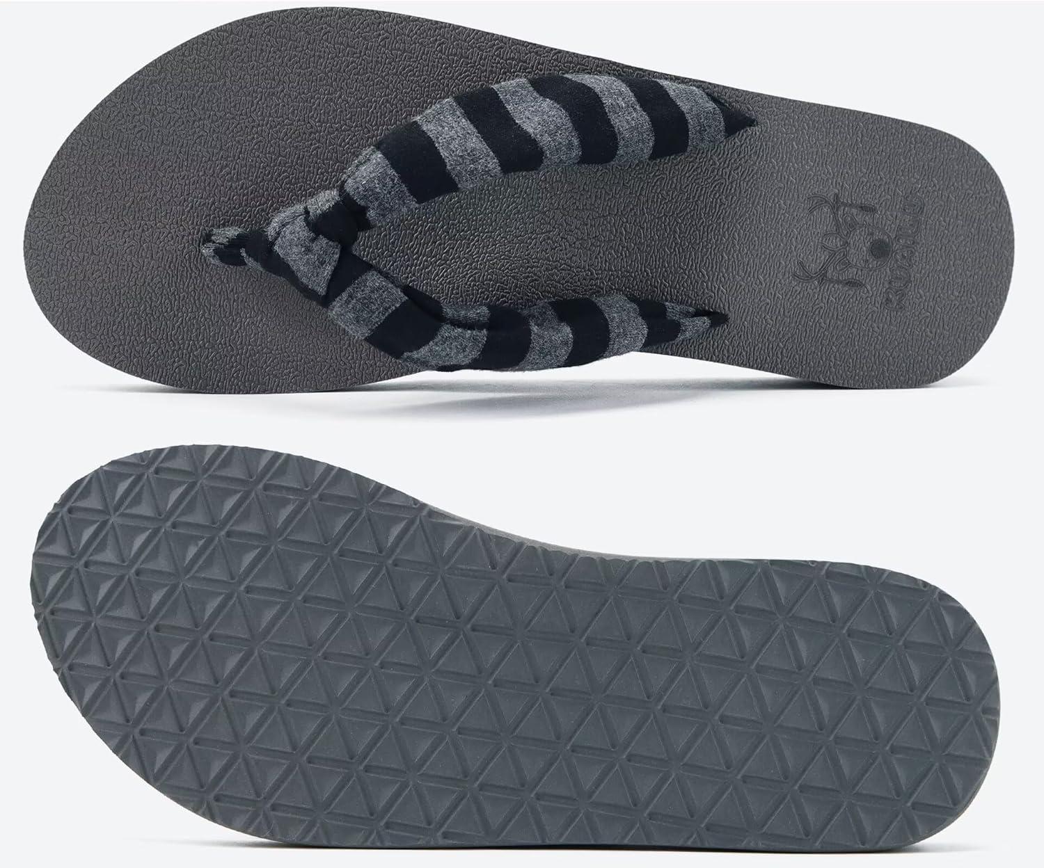 imageKuaiLu Womens Dressy Sandals Arch Support Yoga Mat Walking Cross Slides Ladies Slip on Orthotic Travel Outfits Slippers Cushion ComfortableGrey Black