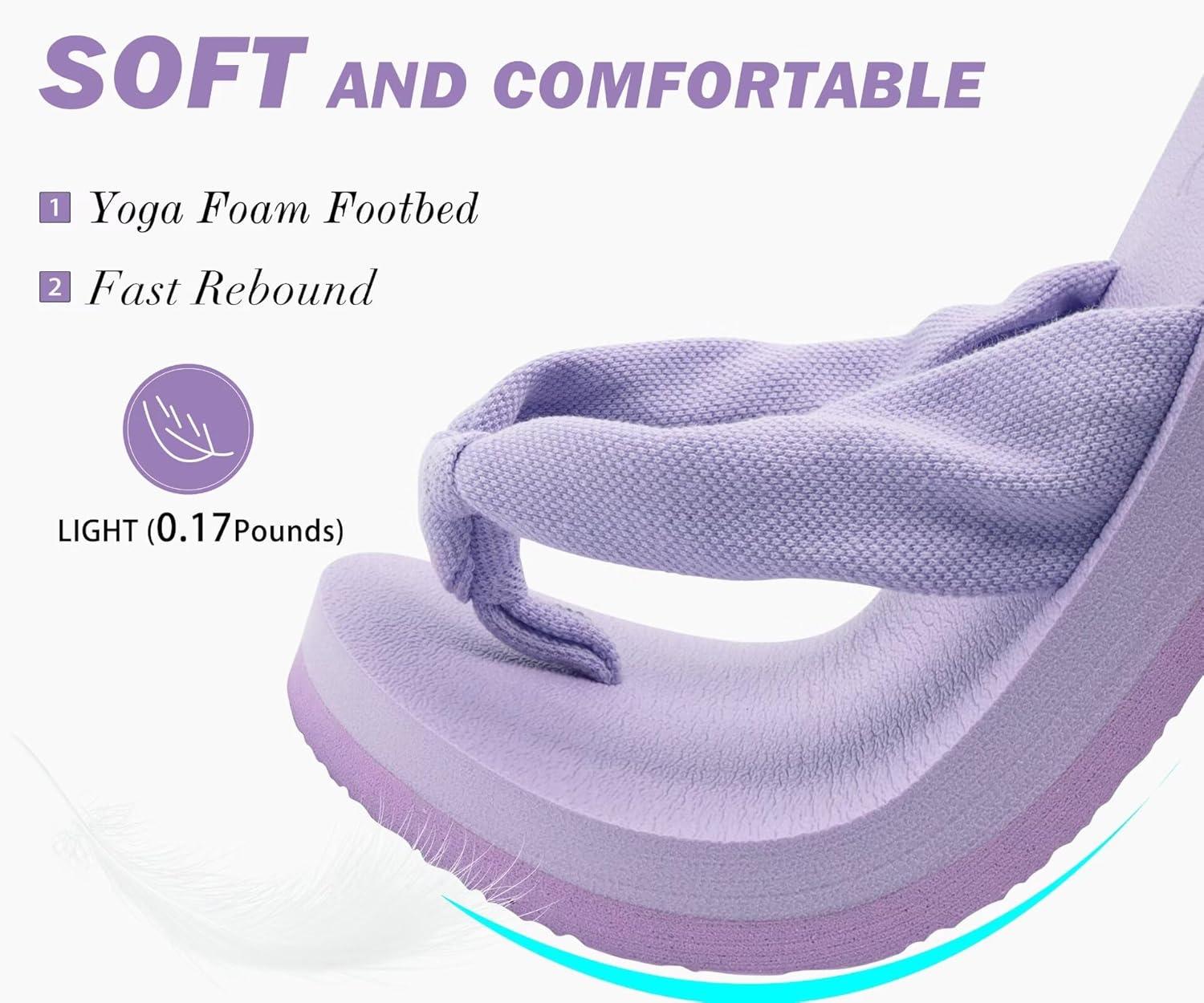 imageKuaiLu Womens Dressy Sandals Arch Support Yoga Mat Walking Cross Slides Ladies Slip on Orthotic Travel Outfits Slippers Cushion ComfortableLight Purple