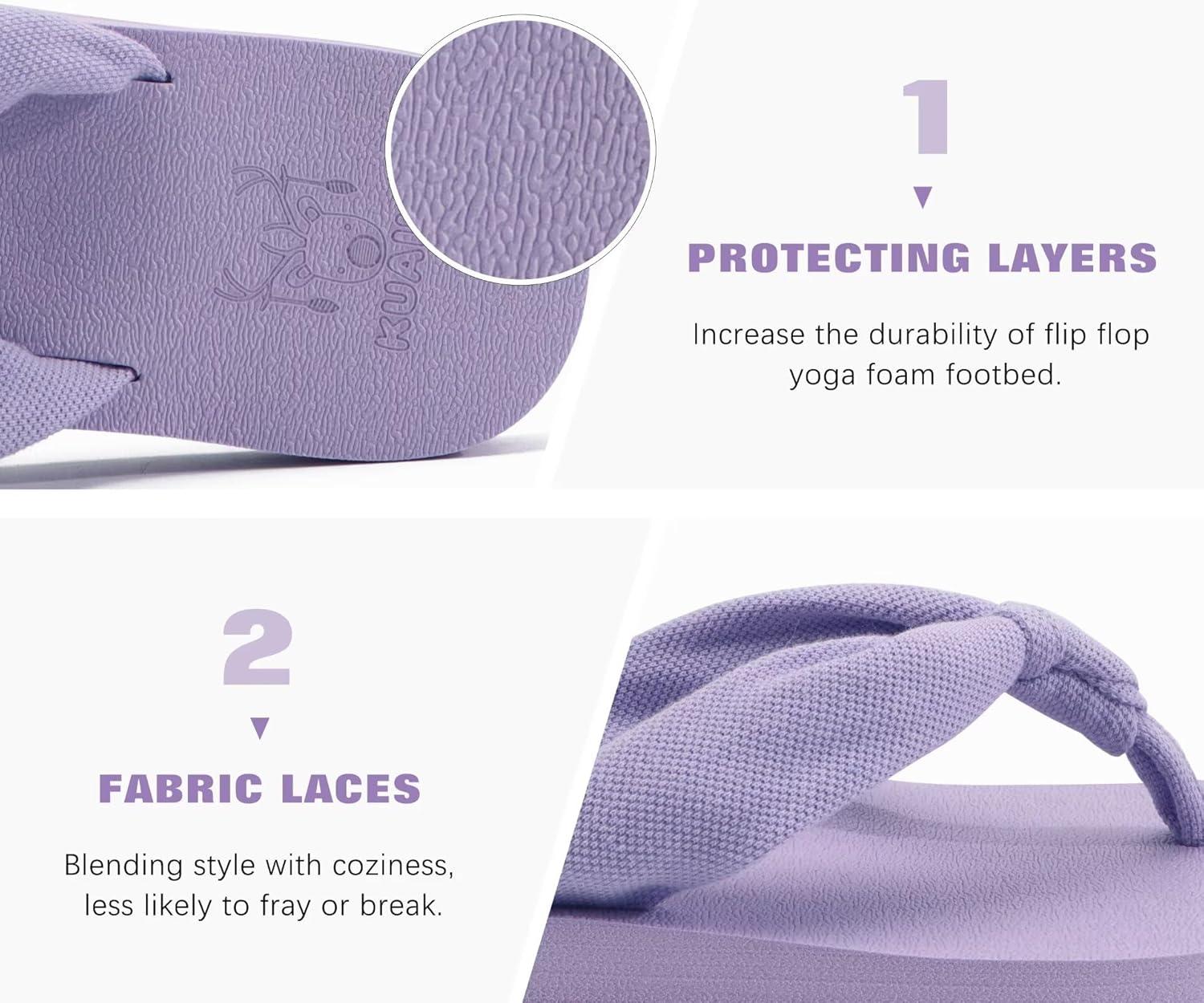 imageKuaiLu Womens Dressy Sandals Arch Support Yoga Mat Walking Cross Slides Ladies Slip on Orthotic Travel Outfits Slippers Cushion ComfortableLight Purple