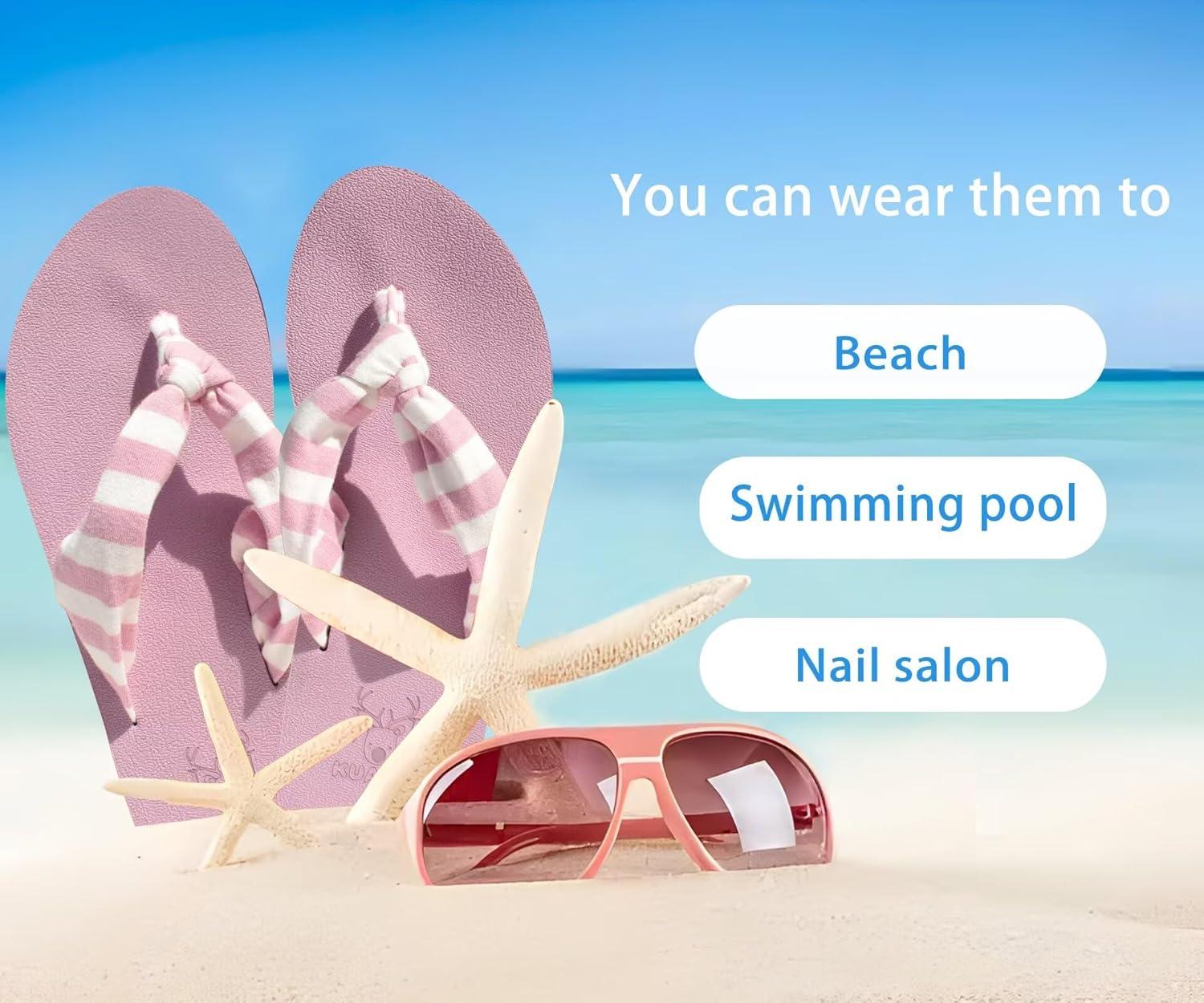 imageKuaiLu Womens Dressy Sandals Arch Support Yoga Mat Walking Cross Slides Ladies Slip on Orthotic Travel Outfits Slippers Cushion ComfortablePink White