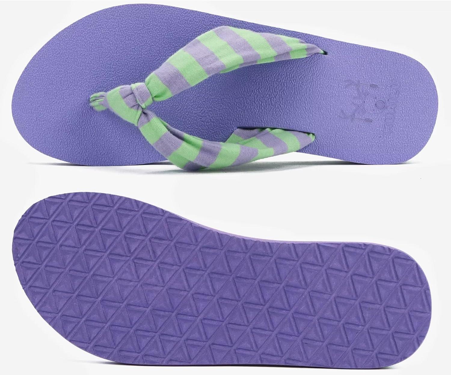 imageKuaiLu Womens Dressy Sandals Arch Support Yoga Mat Walking Cross Slides Ladies Slip on Orthotic Travel Outfits Slippers Cushion ComfortablePurple Green