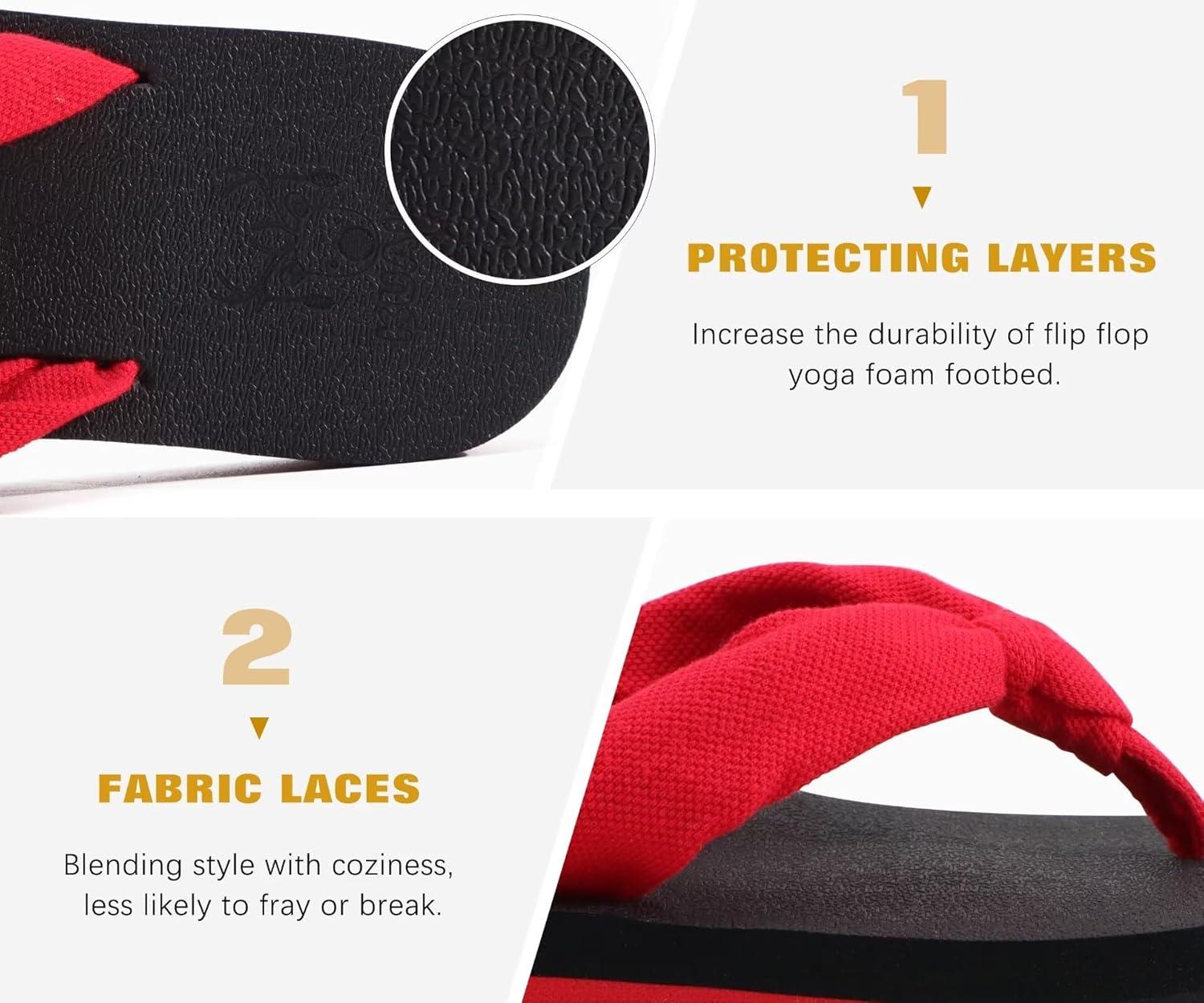 imageKuaiLu Womens Dressy Sandals Arch Support Yoga Mat Walking Cross Slides Ladies Slip on Orthotic Travel Outfits Slippers Cushion ComfortableRed Black