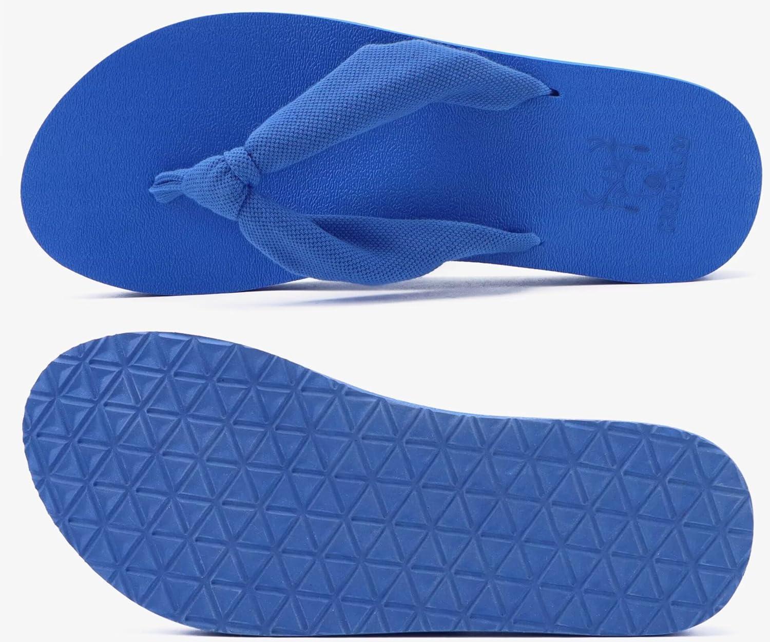 imageKuaiLu Womens Dressy Sandals Arch Support Yoga Mat Walking Cross Slides Ladies Slip on Orthotic Travel Outfits Slippers Cushion ComfortableRoyal Blue