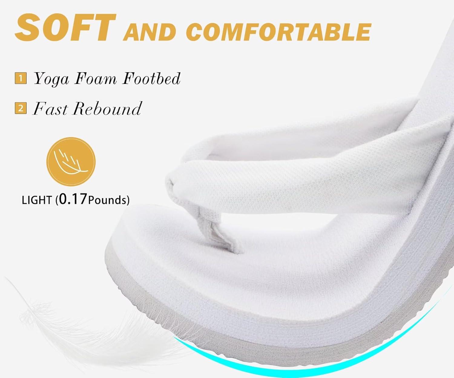 imageKuaiLu Womens Dressy Sandals Arch Support Yoga Mat Walking Cross Slides Ladies Slip on Orthotic Travel Outfits Slippers Cushion ComfortableWhite