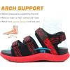 imageKuaiLu Mens Hiking Sandals with Arch Support Orthopedic Walking Recovery Sandals for Plantar Fasciitis Open Toe Summer Athletic Sport Comfortable Cushion Breathable Outdoor Water Sandals Size713BlackRed