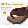 imageKuaiLu Womens Dressy Sandals Arch Support Yoga Mat Walking Cross Slides Ladies Slip on Orthotic Travel Outfits Slippers Cushion ComfortableBrown