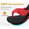 imageKuaiLu Womens Dressy Sandals Arch Support Yoga Mat Walking Cross Slides Ladies Slip on Orthotic Travel Outfits Slippers Cushion ComfortableRed Black