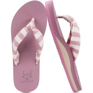 imageKuaiLu Womens Dressy Sandals Arch Support Yoga Mat Walking Cross Slides Ladies Slip on Orthotic Travel Outfits Slippers Cushion ComfortablePink White