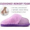imageKuaiLu Womens Fluff Dual Memory Foam Slippers Ladies Cozy Arch Support Warm Scuff Slippers Slip on Comfy Winter House Shoes with NonSlip Indoor Outdoor Hard SolePurple