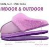 imageKuaiLu Womens Fluff Dual Memory Foam Slippers Ladies Cozy Arch Support Warm Scuff Slippers Slip on Comfy Winter House Shoes with NonSlip Indoor Outdoor Hard SolePurple