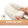 imageKuaiLu Womens Fluff Dual Memory Foam Slippers Ladies Cozy Arch Support Warm Scuff Slippers Slip on Comfy Winter House Shoes with NonSlip Indoor Outdoor Hard SoleCream