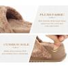 imageKuaiLu Womens Chic Furry Platform Slippers Fuzzy Teddy Fleece Cross Band Open Toe Sandals with Comfortable Arch Support Slip on House Shoes Indoor OutdoorLight Brown