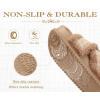 imageKuaiLu Womens Chic Furry Platform Slippers Fuzzy Teddy Fleece Cross Band Open Toe Sandals with Comfortable Arch Support Slip on House Shoes Indoor OutdoorLight Brown