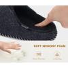 imageKuaiLu Womens Memory Foam Slippers Ladies Cozy Fuzzy Plush Fur Lined Warm Winter Cushioned Slip on House Bedroom Shoes Comfy Indoor Outdoor Hard Sole Arch Supportive Plantar Fasciitis Black Size 9