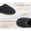 imageKuaiLu Womens Memory Foam Slippers Ladies Cozy Fuzzy Plush Fur Lined Warm Winter Cushioned Slip on House Bedroom Shoes Comfy Indoor Outdoor Hard Sole Arch Supportive Plantar Fasciitis Black Size 9