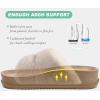 imageKuaiLu Womens Orthotic Slides Fuzzy House Slipper for Woman Open Toe Fluff Slippers with Arch Support Ladies Fashion Platform Soft Cushion Recovery Sandals Size 9