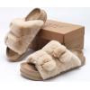 imageKuaiLu Womens Orthotic Slides Fuzzy House Slipper for Woman Open Toe Fluff Slippers with Arch Support Ladies Fashion Platform Soft Cushion Recovery Sandals Size 9