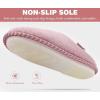 imageKuaiLu Womens Memory Foam Slippers Ladies Cozy Fuzzy Plush Fur Lined Warm Winter Cushioned Slip on House Bedroom Shoes Comfy Indoor Outdoor Hard Sole Arch Supportive Plantar Fasciitis Pink Size 8