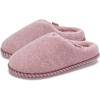imageKuaiLu Womens Memory Foam Slippers Ladies Cozy Fuzzy Plush Fur Lined Warm Winter Cushioned Slip on House Bedroom Shoes Comfy Indoor Outdoor Hard Sole Arch Supportive Plantar Fasciitis Pink Size 6