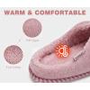 imageKuaiLu Womens Memory Foam Slippers Ladies Cozy Fuzzy Plush Fur Lined Warm Winter Cushioned Slip on House Bedroom Shoes Comfy Indoor Outdoor Hard Sole Arch Supportive Plantar Fasciitis Pink Size 6