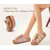 imageKuaiLu Womens Orthotic Sandals Comfortable Plantar Fasciitis Arch Support Faux Fur Sandal Slippers For Woman Adjustable Cushion Slides Slip On Indoor Outdoor Memory Foam House Shoes Khaki Size 8