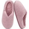 imageKuaiLu Womens Memory Foam Slippers Ladies Cozy Fuzzy Plush Fur Lined Warm Winter Cushioned Slip on House Bedroom Shoes Comfy Indoor Outdoor Hard Sole Arch Supportive Plantar Fasciitis Pink Size 8