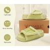 imageKuaiLu Cushion Slippers For Women with Orthotic Arch Support Wide Adjustable Open Toe Furry Fur Sandals Warm Teddy Fleece Recovery Slides Slip On House Shoes Indoor Outdoor OutfitsBright Green