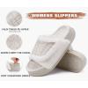 imageKuaiLu Cushion Slippers For Women with Orthotic Arch Support Wide Adjustable Open Toe Furry Fur Sandals Warm Teddy Fleece Recovery Slides Slip On House Shoes Indoor Outdoor OutfitsWhite
