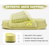 imageKuaiLu Cushion Slippers For Women with Orthotic Arch Support Wide Adjustable Open Toe Furry Fur Sandals Warm Teddy Fleece Recovery Slides Slip On House Shoes Indoor Outdoor OutfitsBright Green