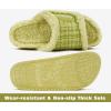 imageKuaiLu Cushion Slippers For Women with Orthotic Arch Support Wide Adjustable Open Toe Furry Fur Sandals Warm Teddy Fleece Recovery Slides Slip On House Shoes Indoor Outdoor OutfitsBright Green