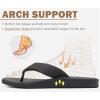 imageKuaiLu Mens Flip Flops Arch Support Comfortable Summer Beach Thong Sandals Yoga Foam Cushion Slip on SlippersBlack