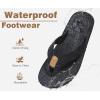 imageKuaiLu Mens Flip Flops Arch Support Comfortable Summer Beach Thong Sandals Yoga Foam Cushion Slip on SlippersBlack