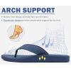 imageKuaiLu Mens Flip Flops Arch Support Comfortable Summer Beach Thong Sandals Yoga Foam Cushion Slip on SlippersBlue