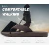 imageKuaiLu Mens Flip Flops Arch Support Comfortable Summer Beach Thong Sandals Yoga Foam Cushion Slip on SlippersDbrown