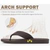 imageKuaiLu Mens Flip Flops Arch Support Comfortable Summer Beach Thong Sandals Yoga Foam Cushion Slip on SlippersDbrown