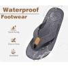 imageKuaiLu Mens Flip Flops Arch Support Comfortable Summer Beach Thong Sandals Yoga Foam Cushion Slip on SlippersGrey