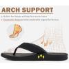 imageKuaiLu Mens Flip Flops Arch Support Comfortable Summer Beach Thong Sandals Yoga Foam Cushion Slip on SlippersPublack