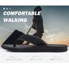 imageKuaiLu Mens Flip Flops Arch Support Comfortable Summer Beach Thong Sandals Yoga Foam Cushion Slip on SlippersPublack