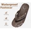 imageKuaiLu Mens Flip Flops Arch Support Comfortable Summer Beach Thong Sandals Yoga Foam Cushion Slip on SlippersPubrown