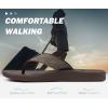 imageKuaiLu Mens Flip Flops Arch Support Comfortable Summer Beach Thong Sandals Yoga Foam Cushion Slip on SlippersPubrown
