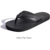 imageKuaiLu Mens Yoga Mat Leather Flip Flops with Arch Support Comfortable Cushion Walking Thong Sandals Slip On Indoor OutdoorAll Black