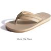 imageKuaiLu Mens Yoga Mat Leather Flip Flops with Arch Support Comfortable Cushion Walking Thong Sandals Slip On Indoor OutdoorApricot