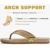 imageKuaiLu Mens Yoga Mat Leather Flip Flops with Arch Support Comfortable Cushion Walking Thong Sandals Slip On Indoor OutdoorApricot