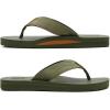 imageKuaiLu Mens Yoga Mat Leather Flip Flops with Arch Support Comfortable Cushion Walking Thong Sandals Slip On Indoor OutdoorArmy Green