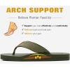 imageKuaiLu Mens Yoga Mat Leather Flip Flops with Arch Support Comfortable Cushion Walking Thong Sandals Slip On Indoor OutdoorArmy Green