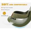 imageKuaiLu Mens Yoga Mat Leather Flip Flops with Arch Support Comfortable Cushion Walking Thong Sandals Slip On Indoor OutdoorArmy Green