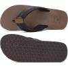 imageKuaiLu Mens Yoga Mat Leather Flip Flops with Arch Support Comfortable Cushion Walking Thong Sandals Slip On Indoor OutdoorBlack Brown